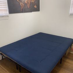 Queen Size Japanese Floor Bed Mattress with Queen Size Metal Frame