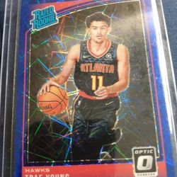 2018 Trae Young Donruss Optic #198 Blue Velocity Rookie 