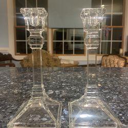 Pair Crystal Candle Stick Holders