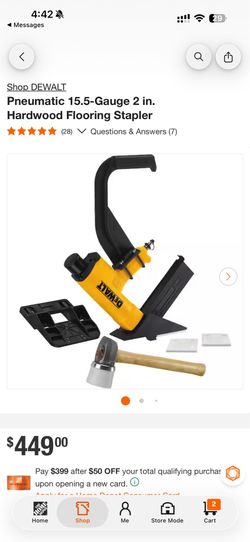 DEWALT Pneumatic 15.5-Gauge 2 in. Hardwood Flooring Stapler
