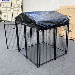 $170 (New in box) Heavy duty kennel with cover dog cage crate pet playpen (4’l x 4’w x 4.5’h)