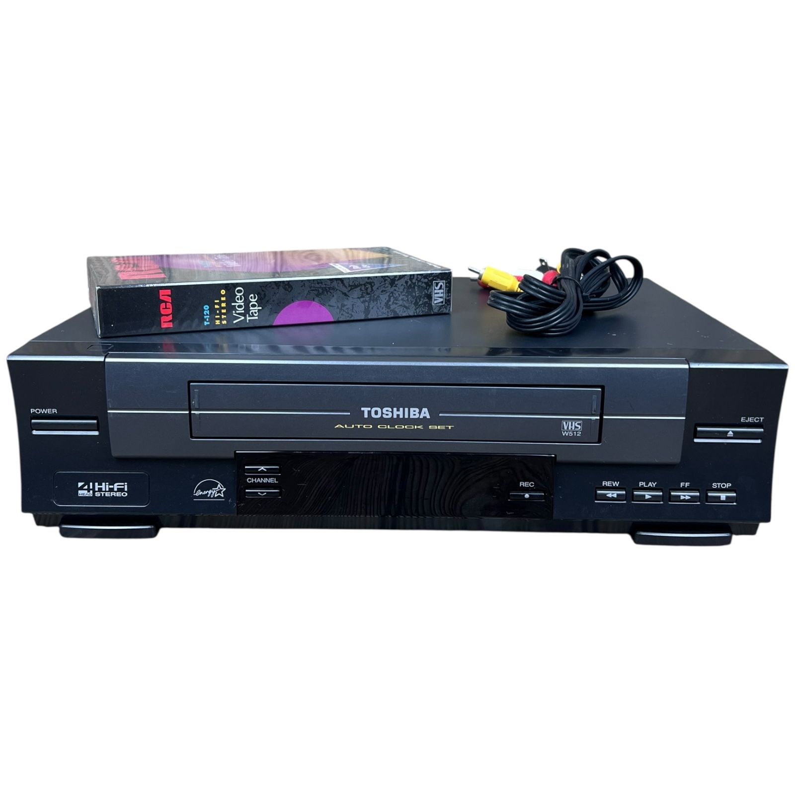Toshiba VHS Video VCR W-512 VCR Player & Recorder Black 4 Head Tested No Remote