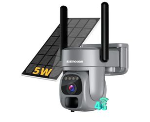 Szsinocam 3G/4G LTE 2.5K Surveillance Camera with 5W Solar Panel 20,000 mAh Battery, Outdoor, Wireless, 360°PTZ, Automatic Tracking Night Vision, PIR 