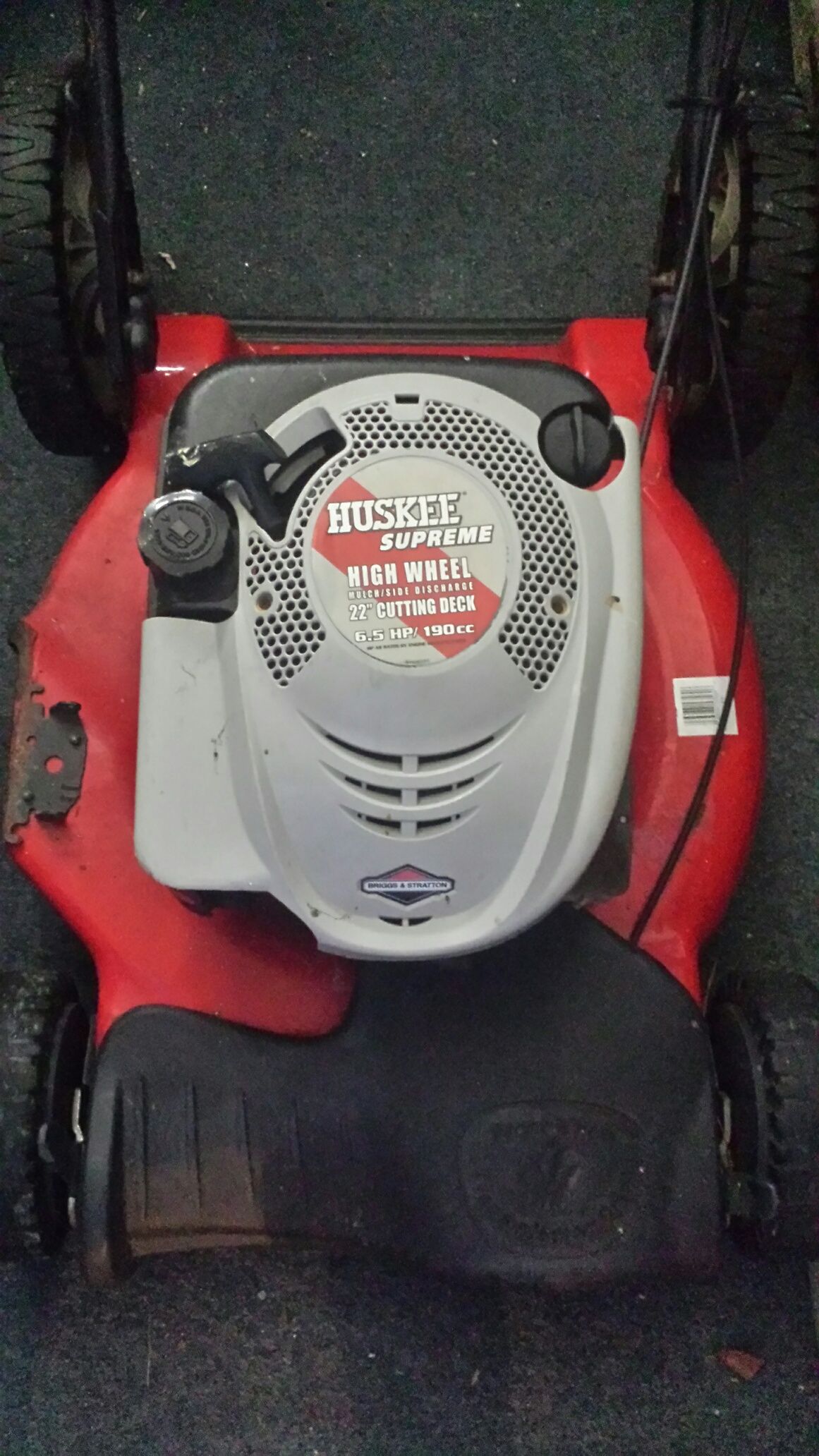 HUSKEE SUPREME HIGH WHEEL 22" CUTTING DECK 6.5 HP SELF PROPELLED LAWNMOWER