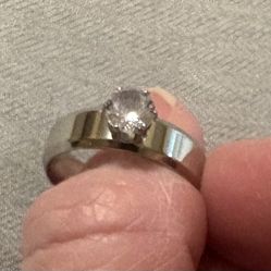 New CZ Sterling silver wedding ring size 8