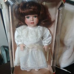 Collectors Choice Genuine Fine Bisque Porcelain Limited Edition Doll ~ 13" Tall

