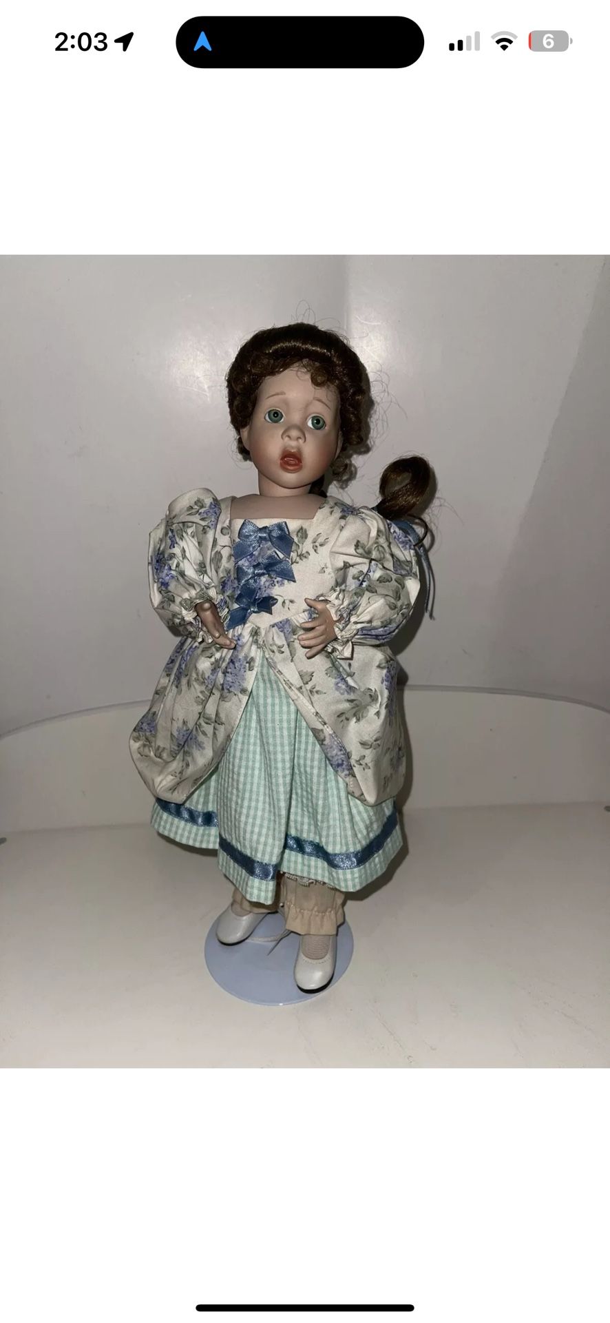 Ashton Drake Porcelain Doll Artist Wendy Lawson 2162FB Floral Dress 1993