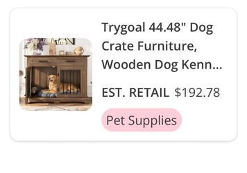 Trygoal 44" Wooden Dog Crate Furniture