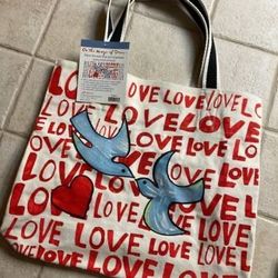 BRAND NEW! Brighton “On the Wings of Doves” heavy canvas tote bag - (West Hills)