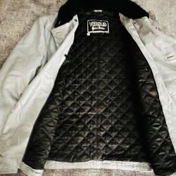 Gianni Versace Mens Leather Bomber Jacket