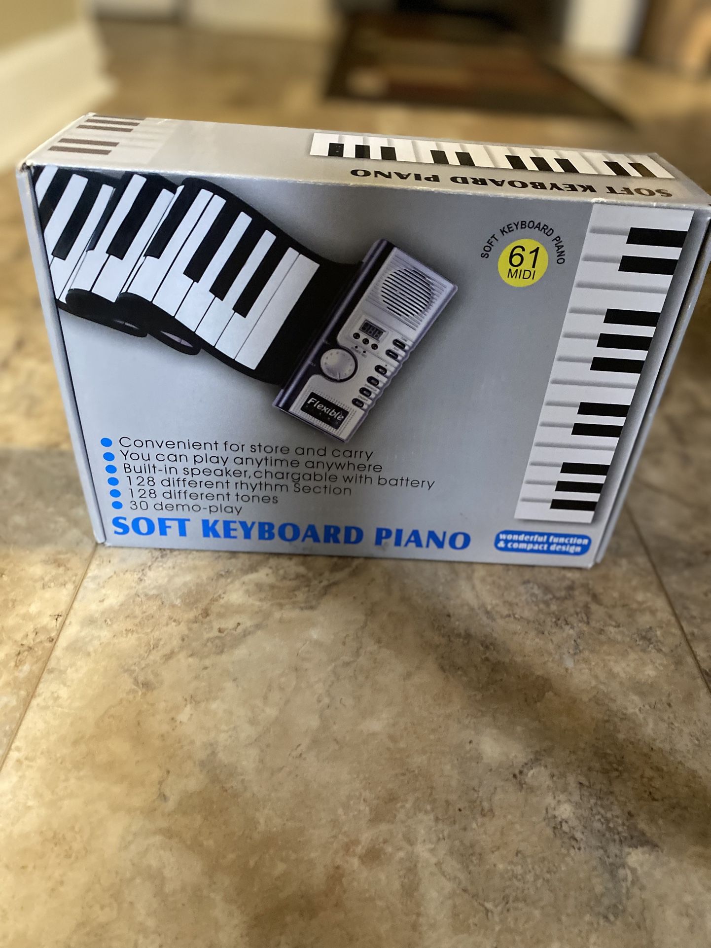 Lujex keyboard piano 61 Keys Roll Up Piano Portable Rechargeable Electronic Hand
