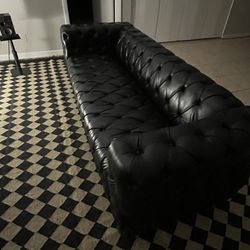 Leather Tufted Sofa