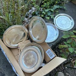 Silver Plate Vintage Round Trays 10”