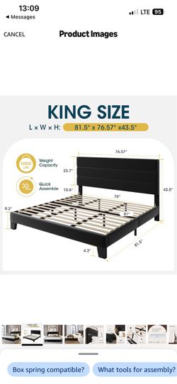 Upholstered King Bed Frame - OBO