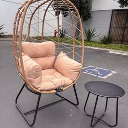 New Large Wicker Egg Chair With Table Bird Cage chair Indoor Outdoor