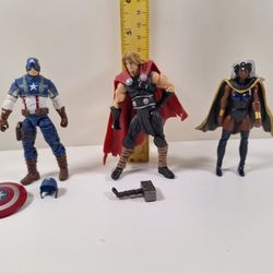Marvel Universe 3.75 Figures Lot Captain America, Thor, & Storm