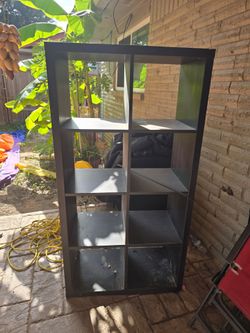 Dark black Cube Shelf Bookcase 2x4