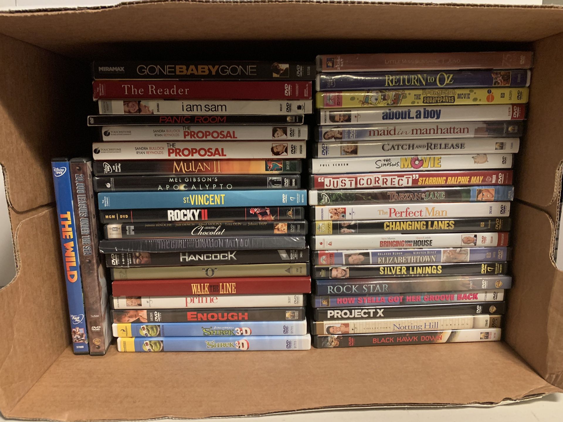 DVDs (shrek, the proposal, Simpson’s, spongebob, etc)