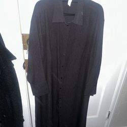 H&M Black XXL Long Button Up Dress 