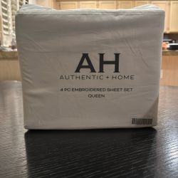 Authentic home Embroidered Queen size Sheets Set