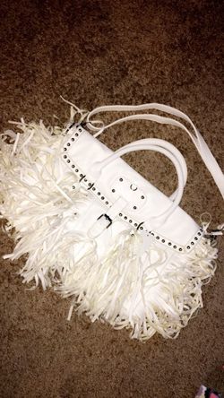 HUGE WHITE FRINGE PURSE