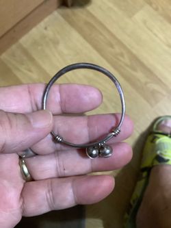 925 silver "peace and safety" bracelet for children. Vintage piece. 10g