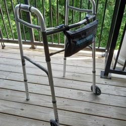 Aluminum Folding Walker With 2 Wheels