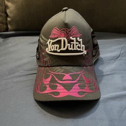Von Dutch flame flying eyeball trucker snap back cap
