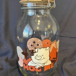 Vintage Carlton Glass Storage jar Hog Me Pig Jar