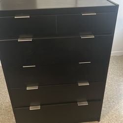 All black sleek dresser 68 inches tall 43 inches wide