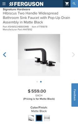 Hibiscus Widespread Bathroom Faucet-Matte Black