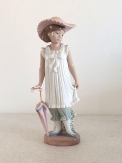🌂 Nao by Lladro • “April Showers” Porcelain Figurine