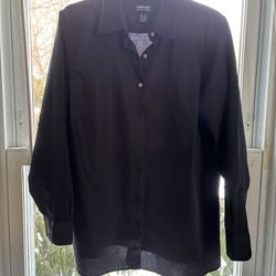 Landsend Woman’s Shirt 1X -Black - New