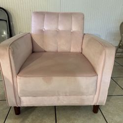 DHP Pin Tufted Accent Chair, Pink Velvet