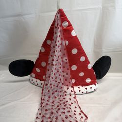Disney Parks Minnie Mouse Ears Princess Hat Polka Dots Veil YOUTH Adjustable