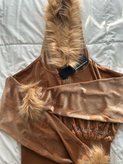 Rockstar Original Velour Hoodie with Faux Fur Trim