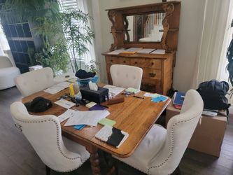 Antique table with 4 chairs perfect cond