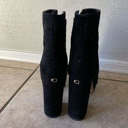 COACH Women’s Iona Velvet Dressy Booties (Black Velvet) Size 6.5
