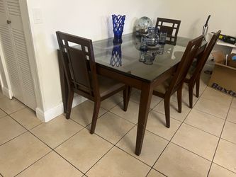 Glass Top Dining Table 4 Chairs
