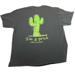Assholes*s Live Forever I'm a Prick T-Shirt Mens XXL Black Double Sided Logo Tee