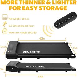 Walking Pad Under Desk Treadmill, Ultra Slim Portable Walking Machine for Home Office, Installation-Free Mini Treadmill with Remote Control & LED Disp