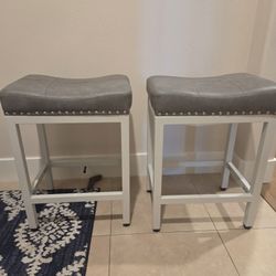 2 Gray Bar Stools