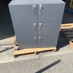 Commercial Grade 6 Door Storage Lockers With Smart Locks 40” x 36” x 18”
