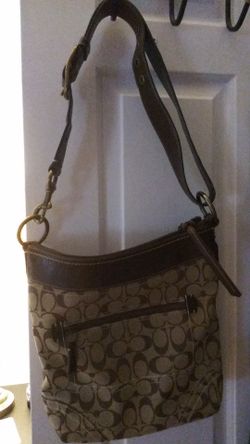 Coach Brown C crossbody with expandable leather strap