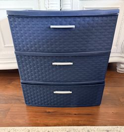 3 Drawer Wide Plastic Drawer Tower