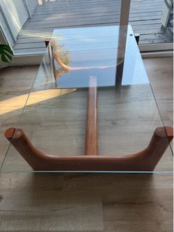 West Elm glass/wood coffee table.