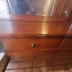 Solid Cherry Dresser & Matching Bed Frame Queen