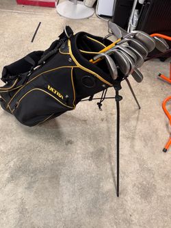 Golf club set with golf bag. Adult and Junior