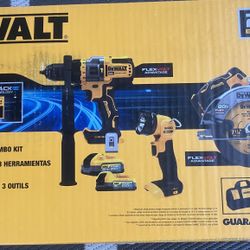 New DeWalt Flexvolt Advantage 20v Kit Hammer Drill Light Circular Saw Powerstack Batteries 6a charger