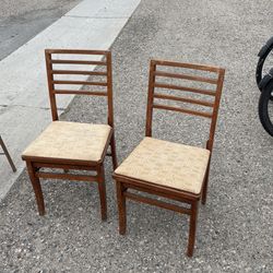 1933 Antique Louis Rastetter Kumfort Solid Wood Folding Chairs